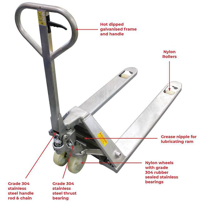 Galvanised 2 Way Entry Pallet Truck image 1